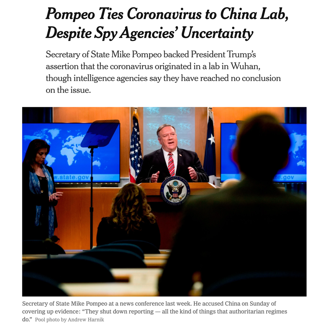 施压北美观察丨特朗普施压情报机构查“病毒” 美高官斥此举为美国“灾难”