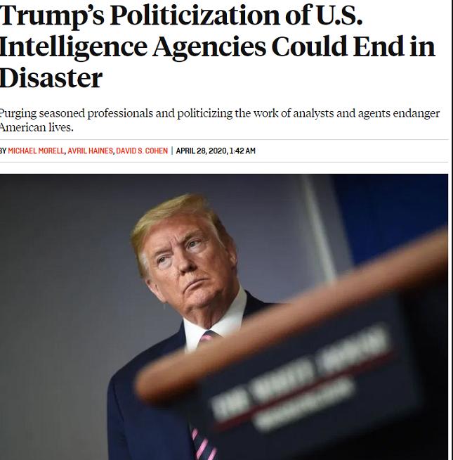 施压北美观察丨特朗普施压情报机构查“病毒” 美高官斥此举为美国“灾难”