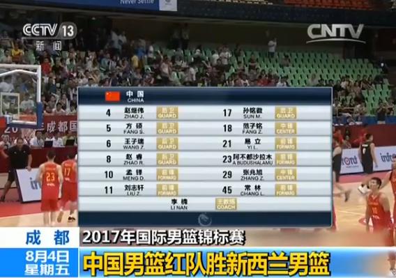 【2017年国际男篮锦标赛】中国男篮红队胜新