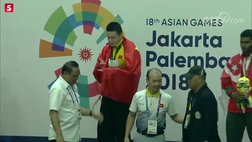 [亚运会]班卡苏拉男子90kg-95kg颁奖仪式