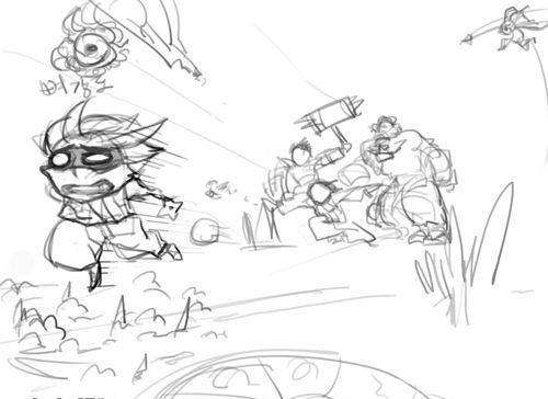 <em>英雄联盟</em>精美手绘线稿欣赏:萨科变身<em>性感妹子</em>