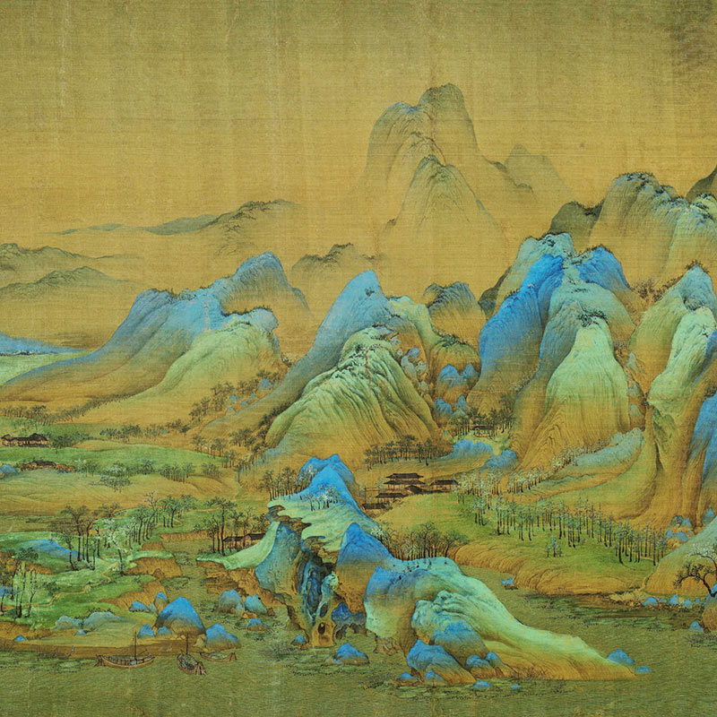 千里江山図 額装品 アート 王希孟 北宋 央视画廊】传世墨迹——天才王希孟《千里江山图》