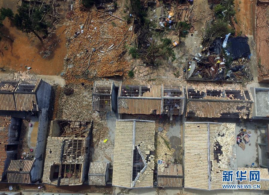 航拍海南文昌龙卷风灾区