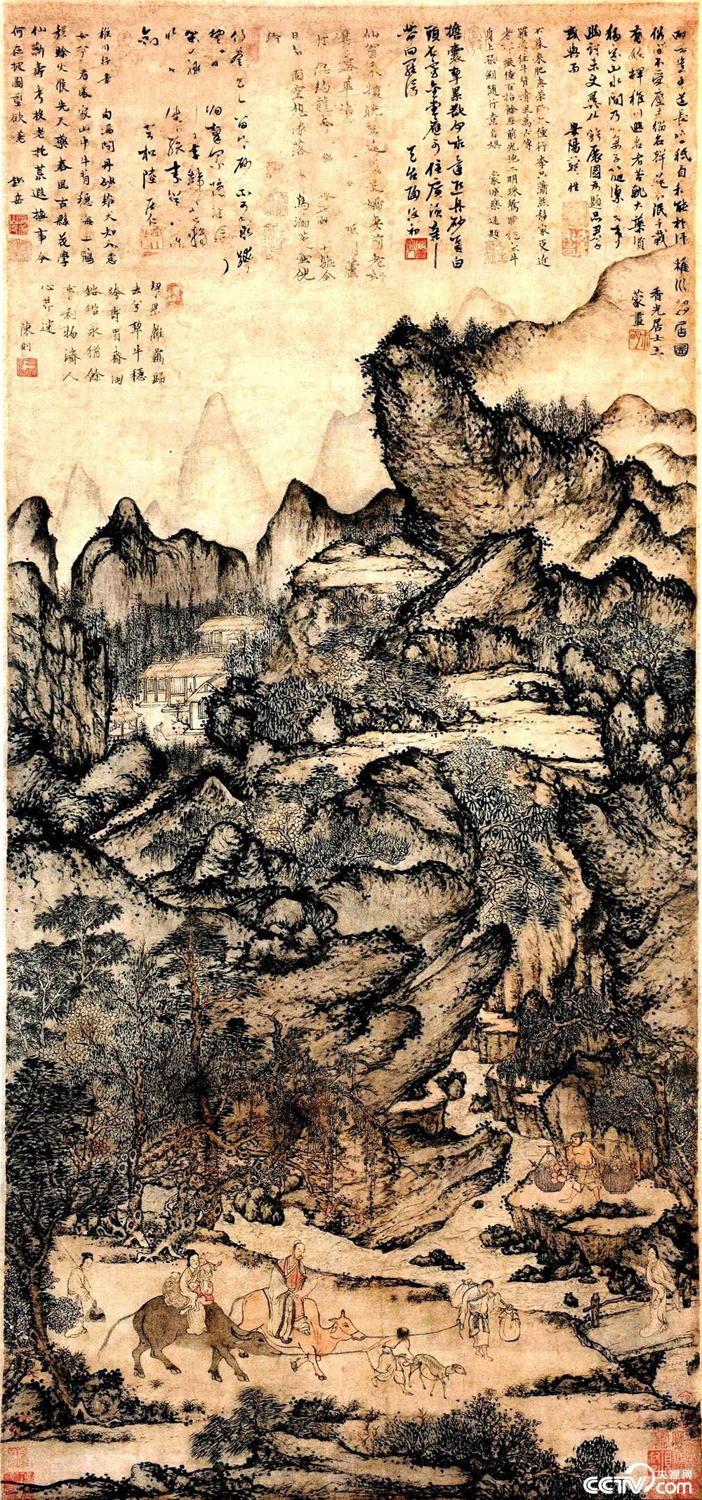 央视画廊】传世墨迹——品王蒙山水鉴天价古画_央视网(cctv.com)