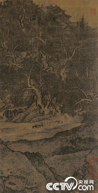 【央视画廊】传世墨迹:一画一境 范宽《溪山行旅图》_央视网(cctv.com)