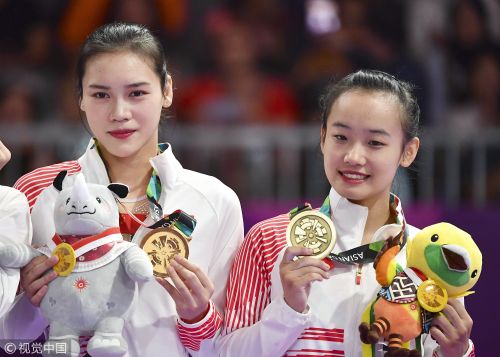 [高清组图]女子蹦床刘灵玲折桂 朱守李获铜牌