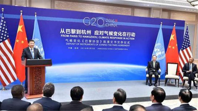 联合国环境署对中美批准《巴黎协定》表示赞赏