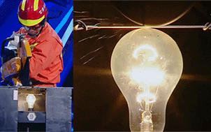 厉害了我的消防员 无齿锯切断紧贴灯泡的细钢