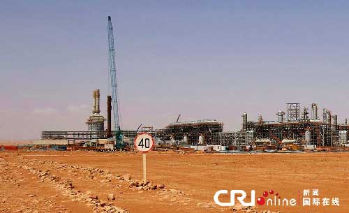 当地时间2013年1月16日公布的照片，位于阿尔及利亚的英国BP石油公司基地。据外媒报道，来自基地组织分支的武装分子袭击了英国BP石油公司的天然气田。