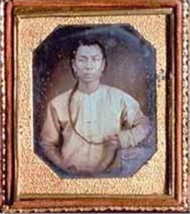 1851年绘制的在美国加州的中国人肖像（加州奥克兰博物馆）