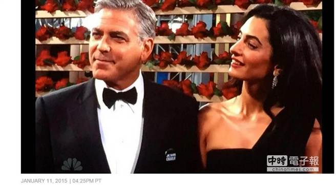 乔治&middot;克鲁尼携妻现身金球奖谴责巴黎枪击案（图）