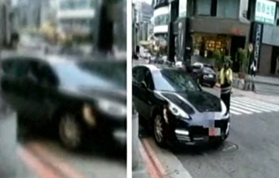 保时捷&ldquo;大使&rdquo;座车在台违停