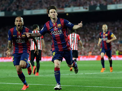 国王杯-梅西2球内马尔建功 巴萨3-1毕巴赛季双