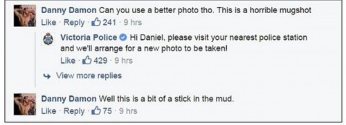 戴蒙在脸书贴文下留言