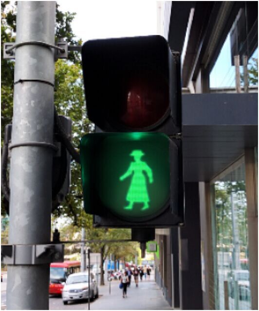 澳大利亚安装女性剪影红绿灯 纪念维州首位女