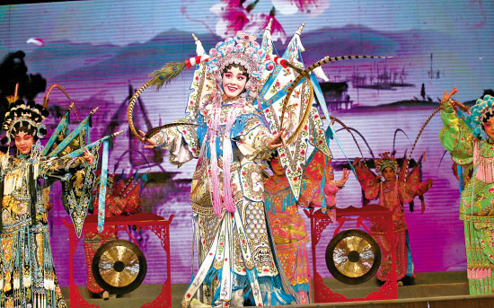 actors performing traditional opera on the stage