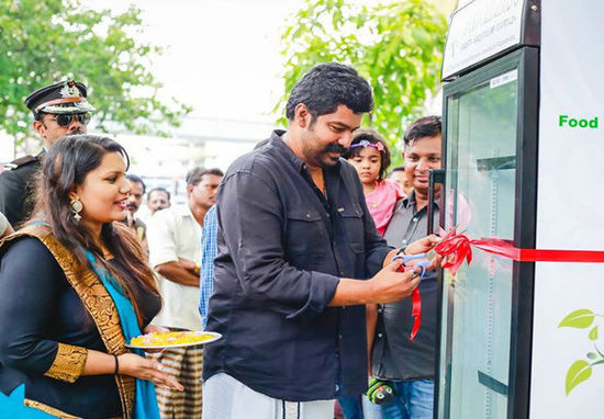 Instead of throwing leftovers away, a restaurant owner in Kochi, India puts them in a refrigerator outside the shop for homeless people.