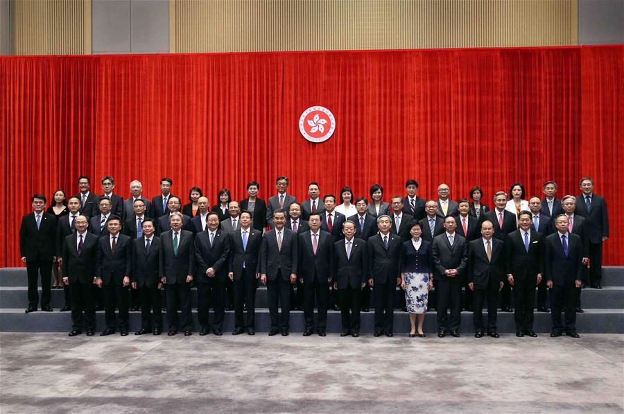 Zhang Dejiang (C, front), chairman of the Standing Committee of China
