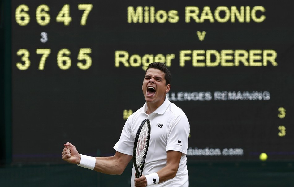Raonic beats Federer in five grueling sets