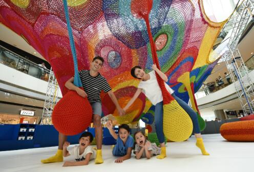 手工编织游乐场艺术展Harmonic Motion缤纷亮