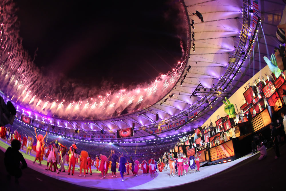 Ceremonia de apertura en el estadio Maracan&aacute;
