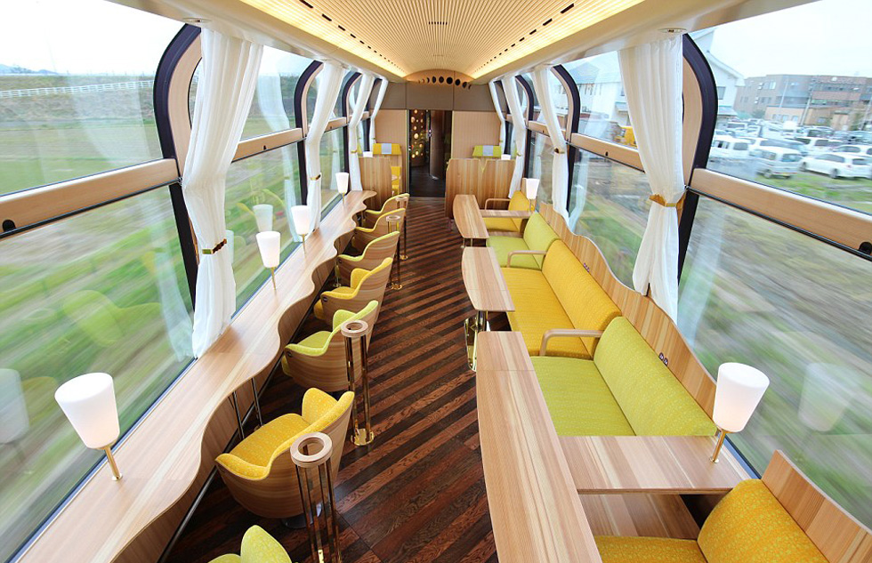 Passengers in Japan will be able to enjoy the beauty in all of its glory thanks to a train that has huge windows instead of walls. 