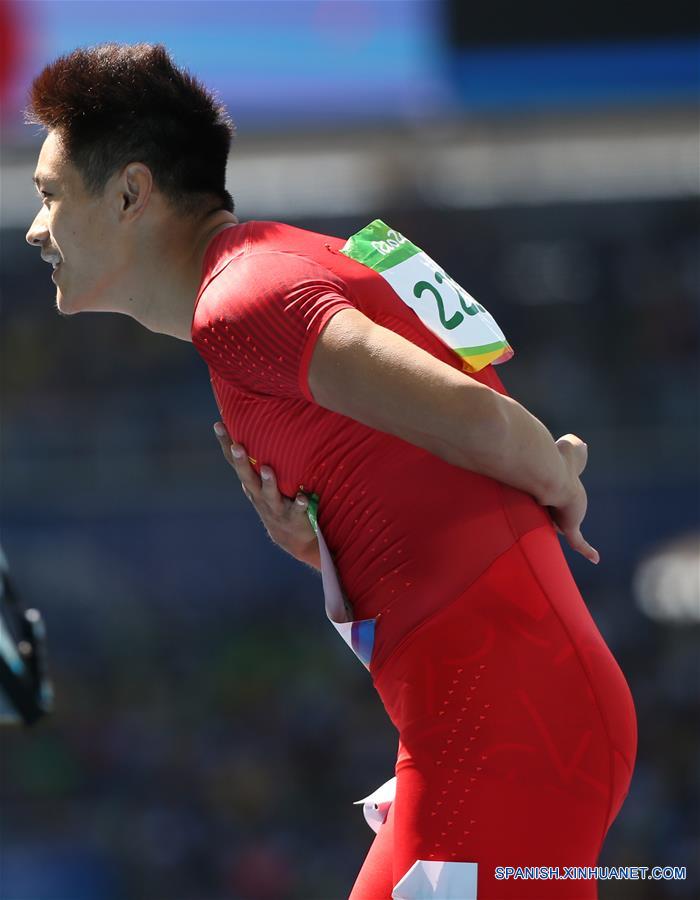 El corredor chino Xie Zhenye logr&oacute; hoy su mejor marca personal de 10.08 segundos en la ronda de 100m masculino en los Juegos Ol&iacute;mpicos R&iacute;o 2016.(Xinhua/Li Ming)