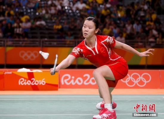 图为李雪芮在比赛中