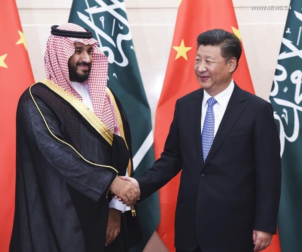 لقاء هام جمع بين الرئيس الصيني شي جين بينغ وولي ولي العهد السعودي الأمير محمد بن سلمان