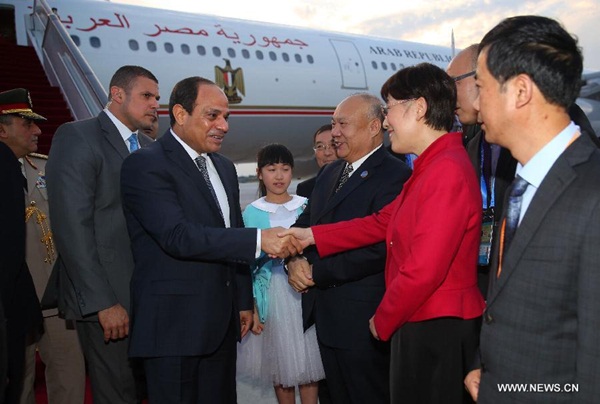 الرئيس المصري عبد الفتاح السيسي وصل الى هانغتشو الصينية التي تستضيف قمة العشرين في يومي 4 و5 سبتمبر الجاري