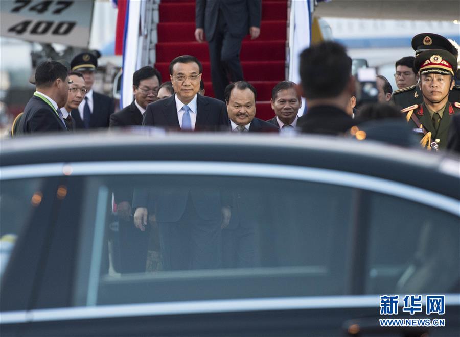 Chinese Premier Li Keqiang has arrived in Vientiane for an official visit to Laos at the invitation of his Lao counterpart Thongloun Sisoulith.