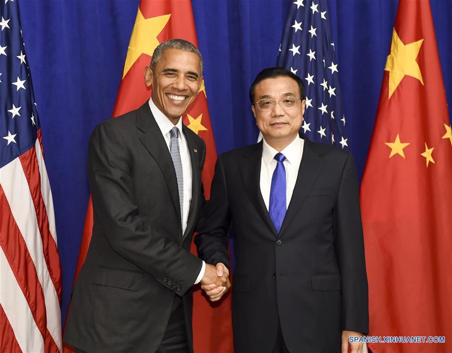 NUEVA YORK, 19 sep (Xinhua) -- El primer ministro de China, Li Keqiang, se reuni&oacute; con el presidente de Estados Unidos, Barack Obama.（Xinhua/Li Xueren）