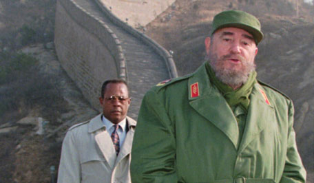 Cuban Prsident Fidel Castro stands on the Great Wall of China, 70 kilometers north of Beijing in December, 1995. Castro, who was in China to boost trade and study the country