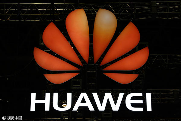 Signage for Huawei Technologies Co is displayed at the annual Huawei Global Mobile Broadband (MBB) Forum in Chiba, Japan, Nov 24, 2016. [Photo/VCG]