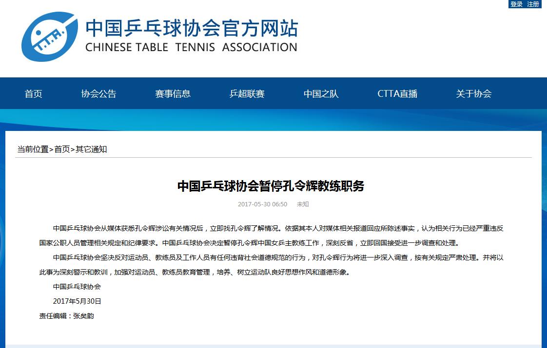 中国乒乓球协:暂停孔令辉职务教练立即回国热气球小论文图片