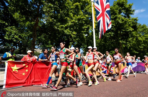 世锦赛:20公里竞走杨家玉夺冠 第一方阵队员