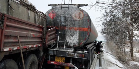 Accident rescue site (Photo courtesy of Lanzhou Fire Protection)