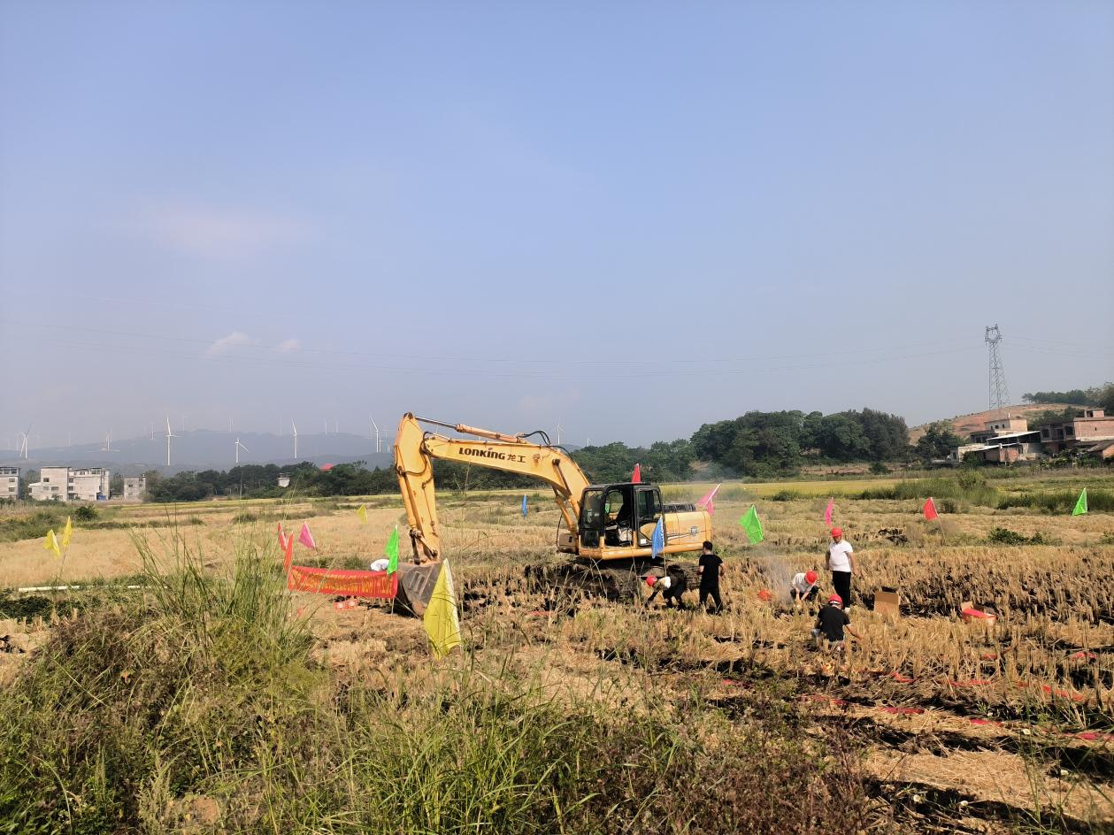 仙石村小田改大田现场(罗红琳/摄)