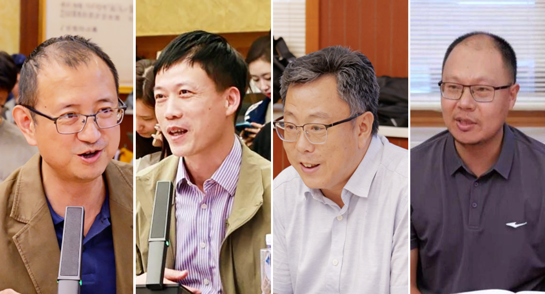 從左至右：中國電影資料館電影文化研究部主任左衡、中央廣播電視總台國際傳播規劃局處長李宇、《中國電影報》總編輯張晉鋒、新華社北京分社常務副總編輯烏夢達