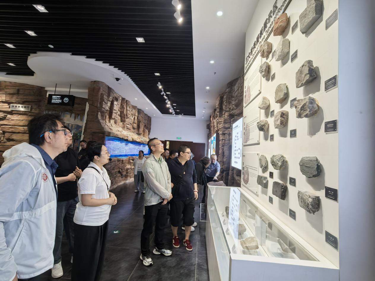 调研组在张家界地质博物馆调研考察(李俊杰/摄)