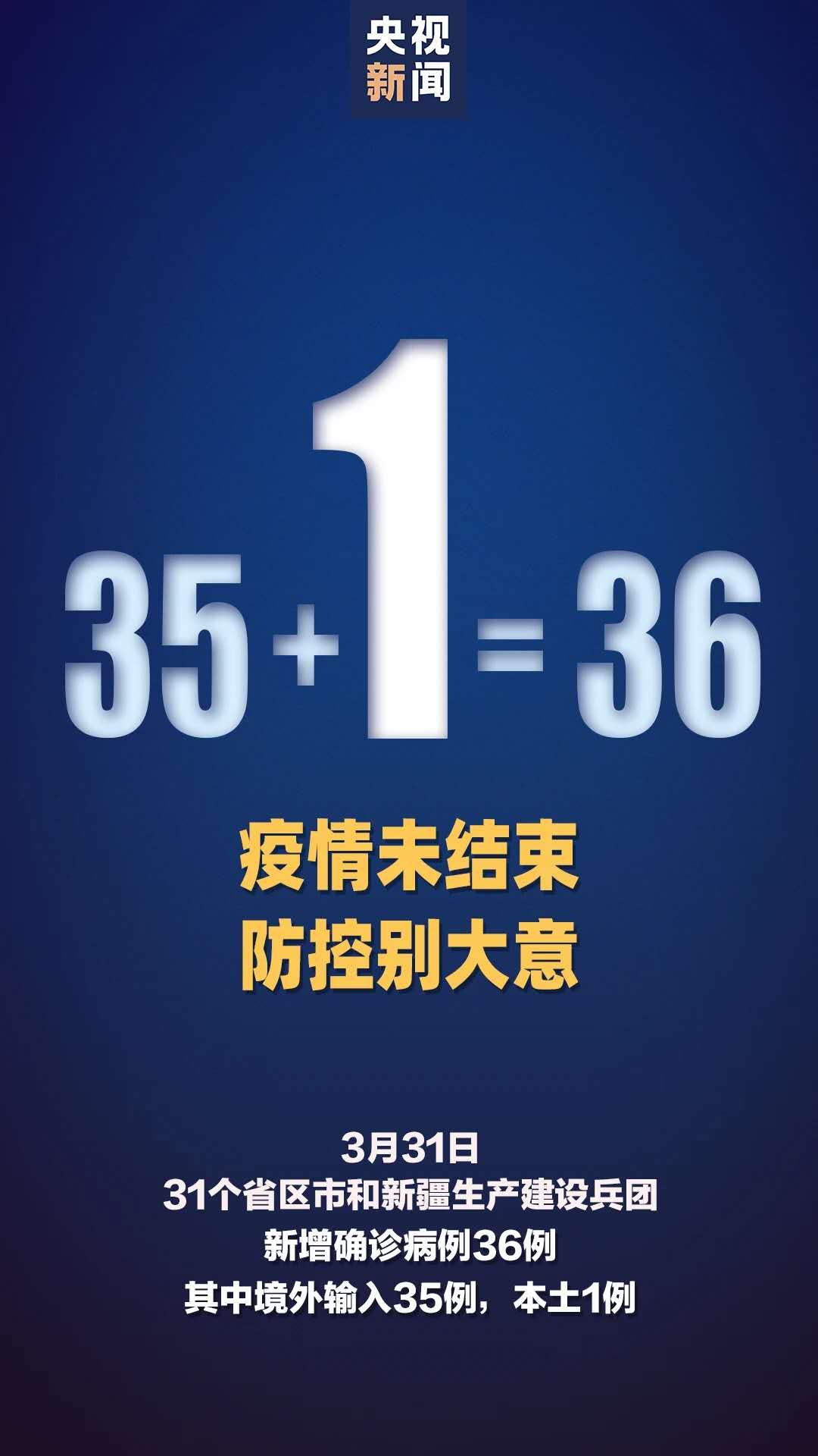 31日31省区市新增新冠肺炎确诊病例36例 新增无症状感染者130例