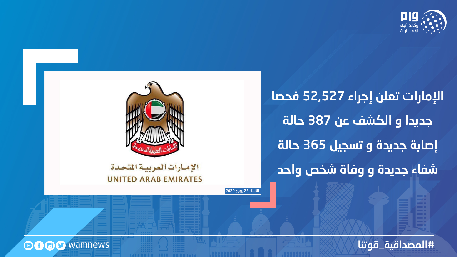 阿联酋新增387例新冠肺炎确诊病例 累计47360例