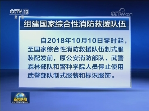 应急管理部：组建国家综合性消防救援队伍