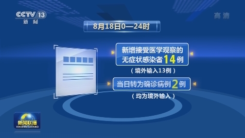 8月18日无本土新增新冠肺炎确诊病例
