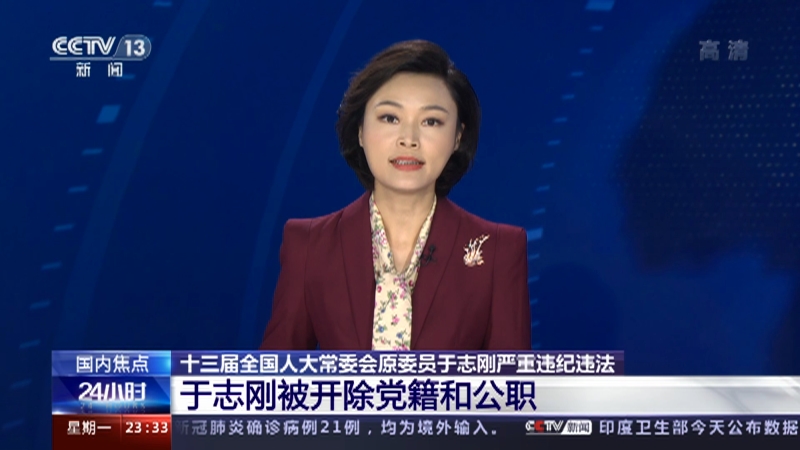 24小时十三届全国人大常委会原委员于志刚严重违纪违法于志刚被开除