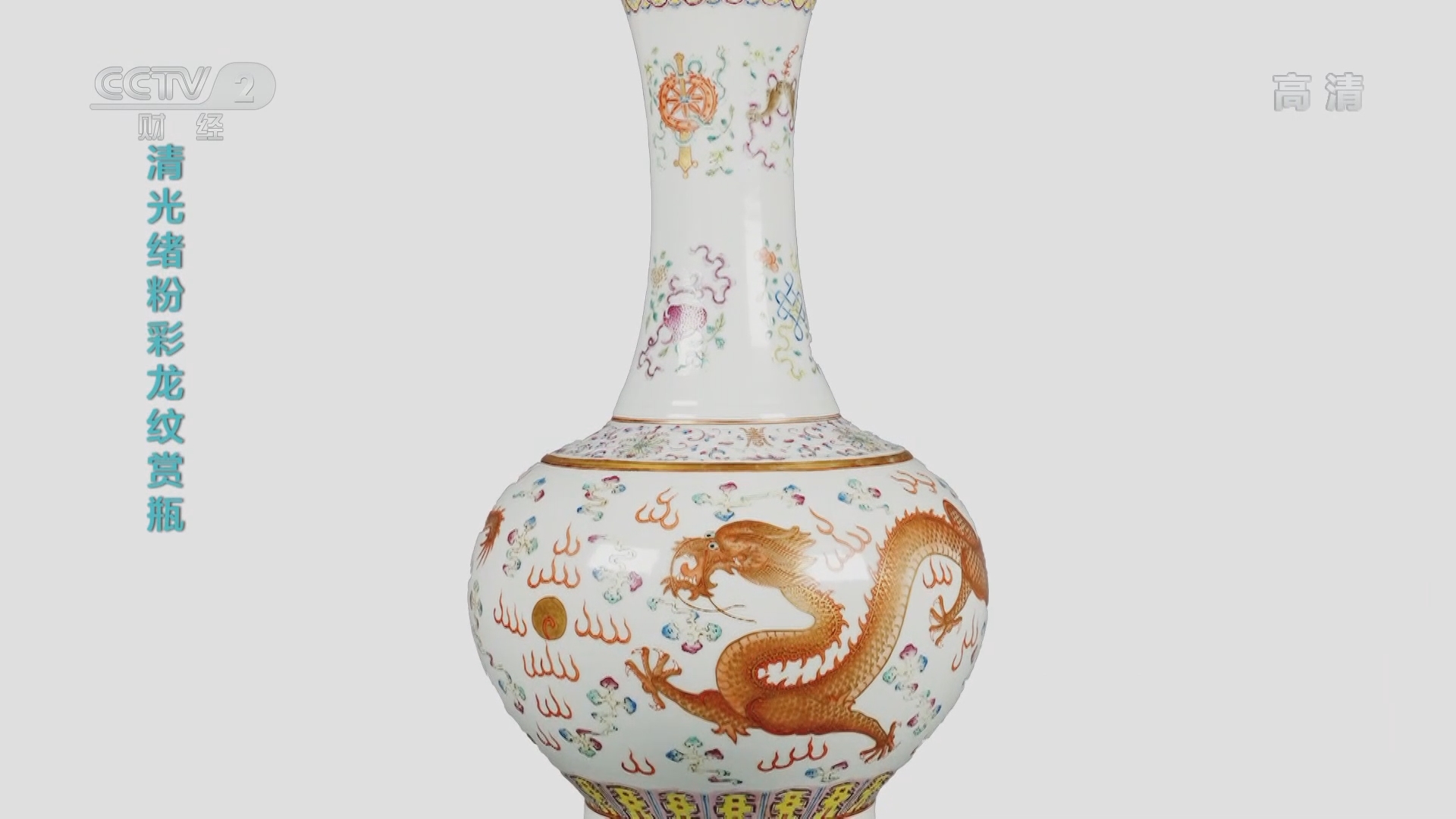 一槌定音]清光绪粉彩龙纹赏瓶