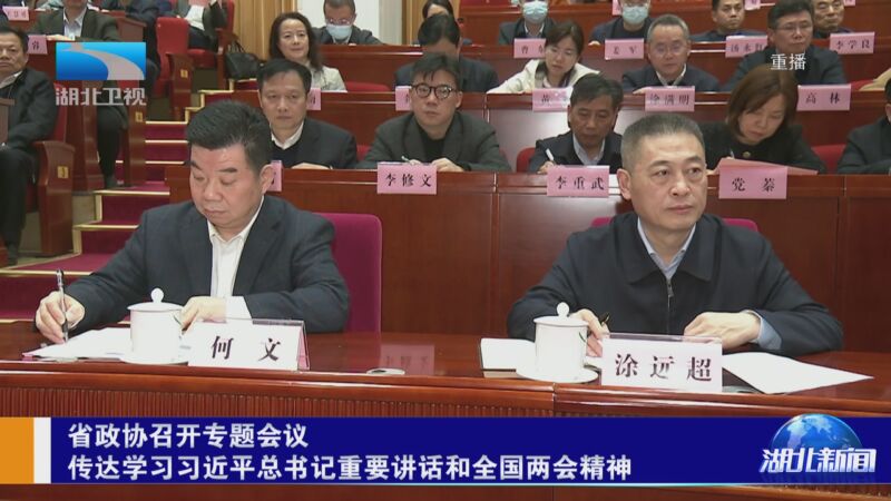 [湖北新闻]省政协召开专题会议 传达学习习近平总书记重要讲话和全国