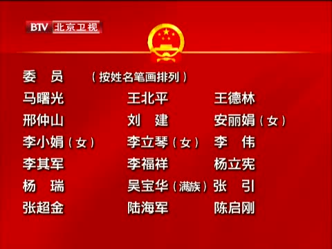 [北京新闻]北京市第十四届人民代表大会第一次会议议案审查委员会主任