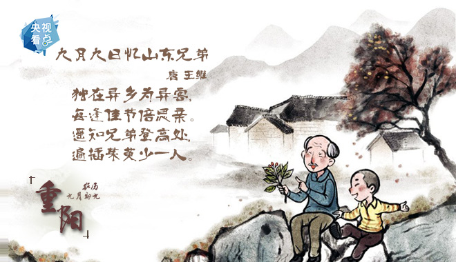 重阳节,王维和你一起登高望远,遍插茱萸,孝老爱亲