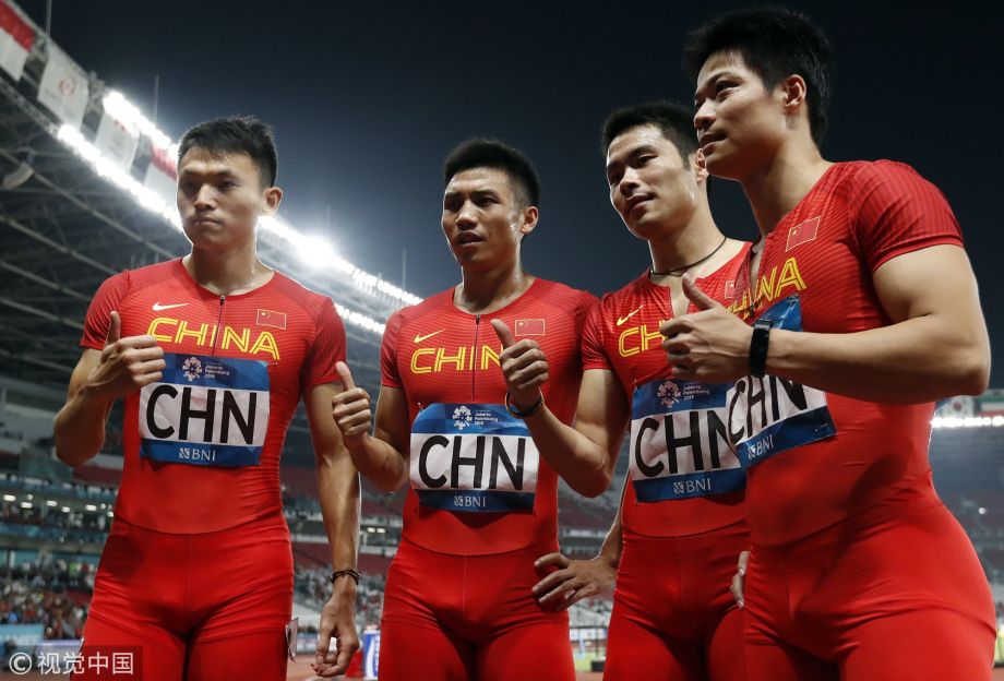 高清组图 亚运男子4 100接力中国摘铜日本夺冠